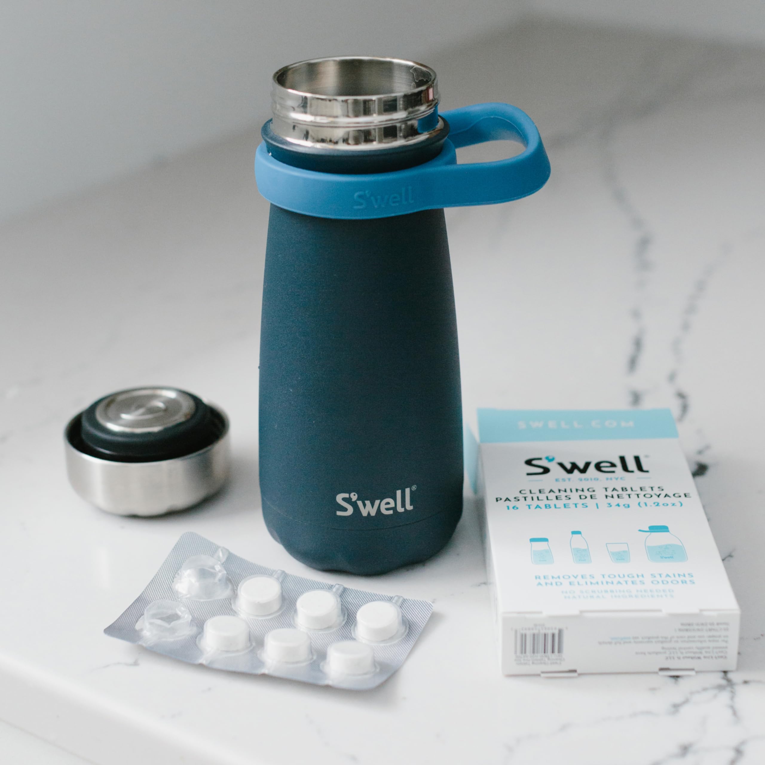 S'well Cleaning Tablets, 16 Tablets, Fast Acting Fizz Away Residue And Odor In Stainless Steel, Chlorine Free And Derived From Natural Substances - Image 4
