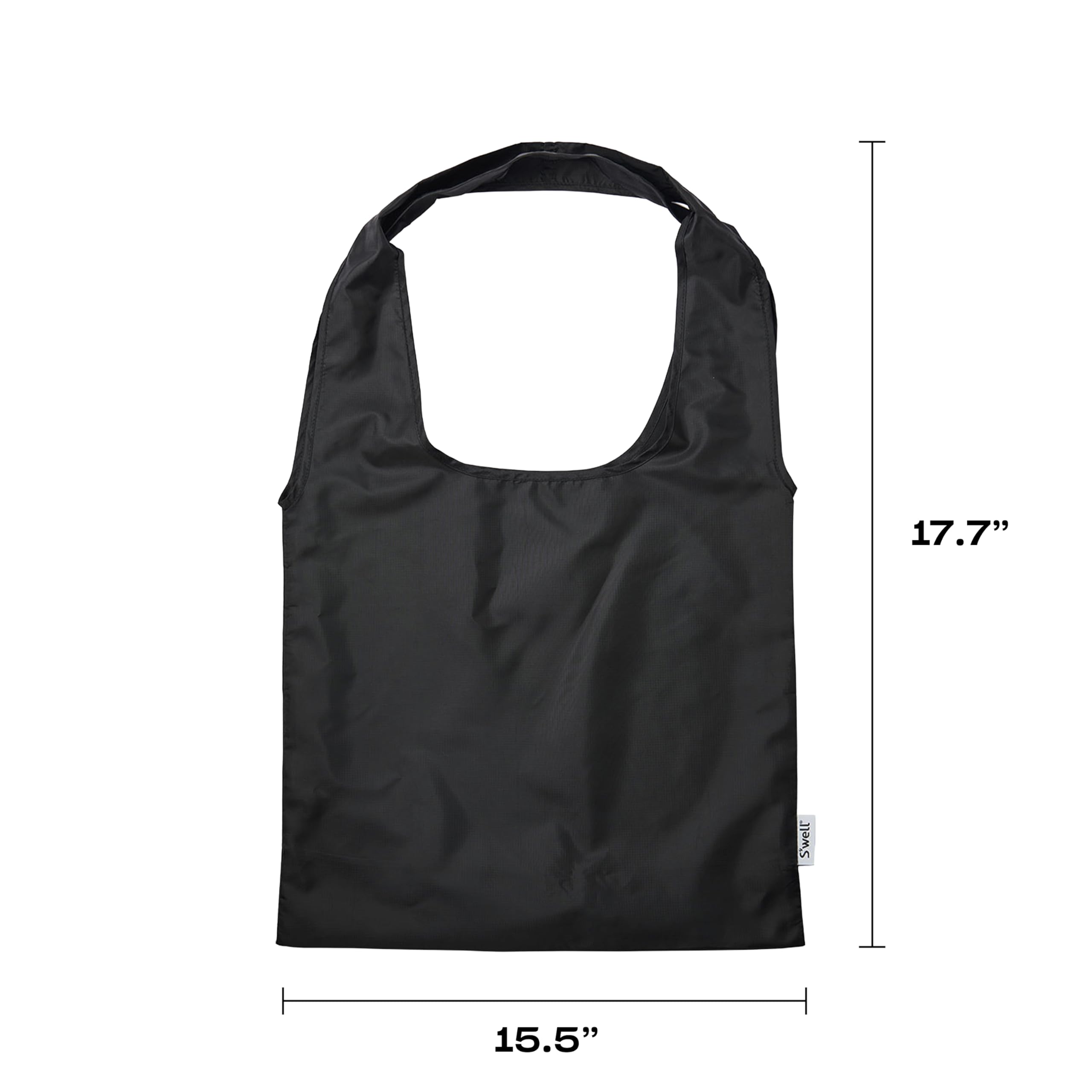 S'well Droplet Tote, Onyx Speckle, Reusable And Packable Tote Bag, Lightweight And Packs Into Silicone Capsule For Storage, Ideal For Grocery Store, Travel, Shopping, And More,One Size - Image 4