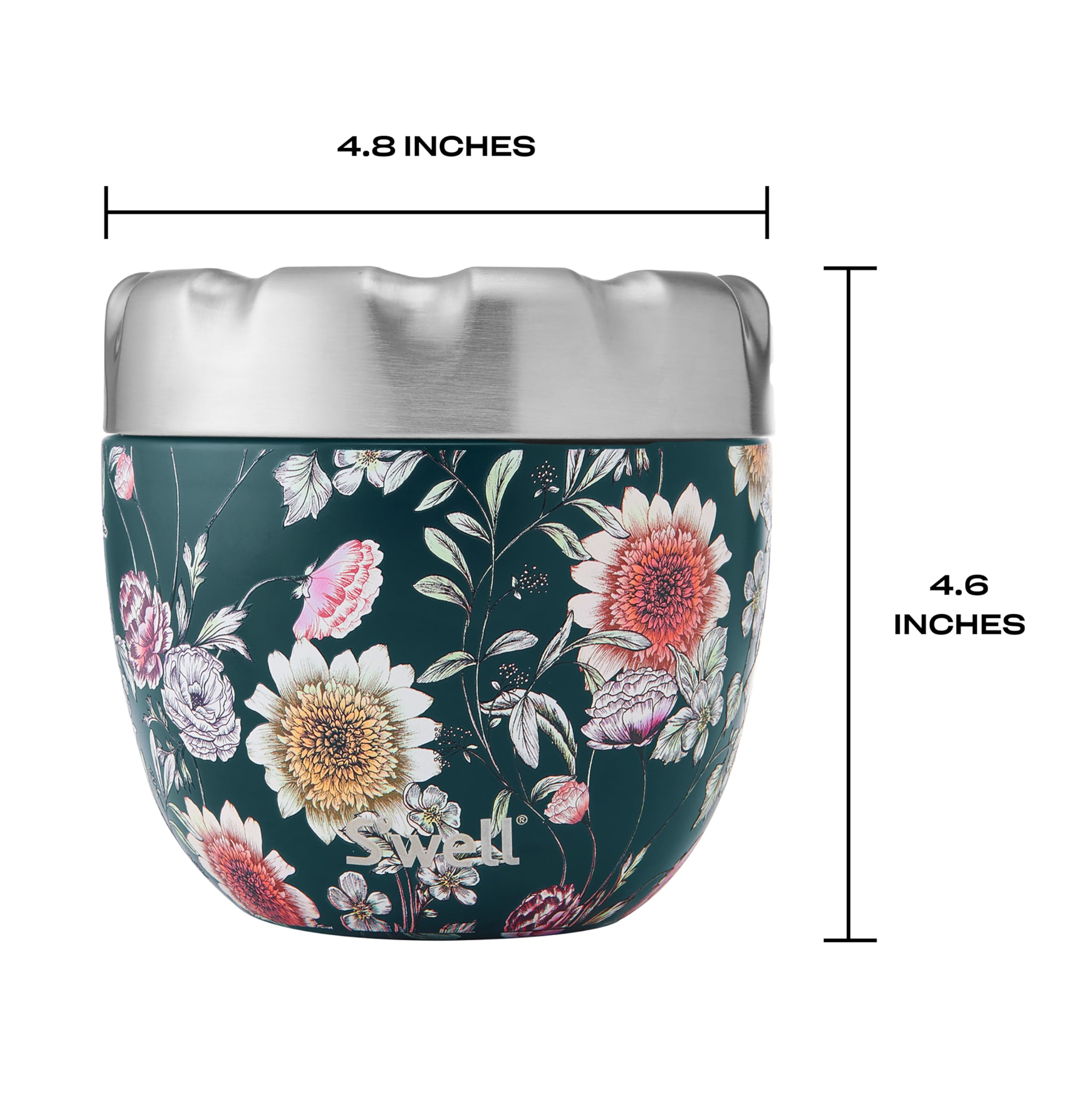 S'well Eats Stainless Steel Food Bowls, 21.5oz, Midnight Botanical, Triple-Layered Vacuum-Insulated Containers Keeps Food Cold for 11 Hours and Hot for 7 hours, Condensation Free, BPA Free, Leakproof - Image 4