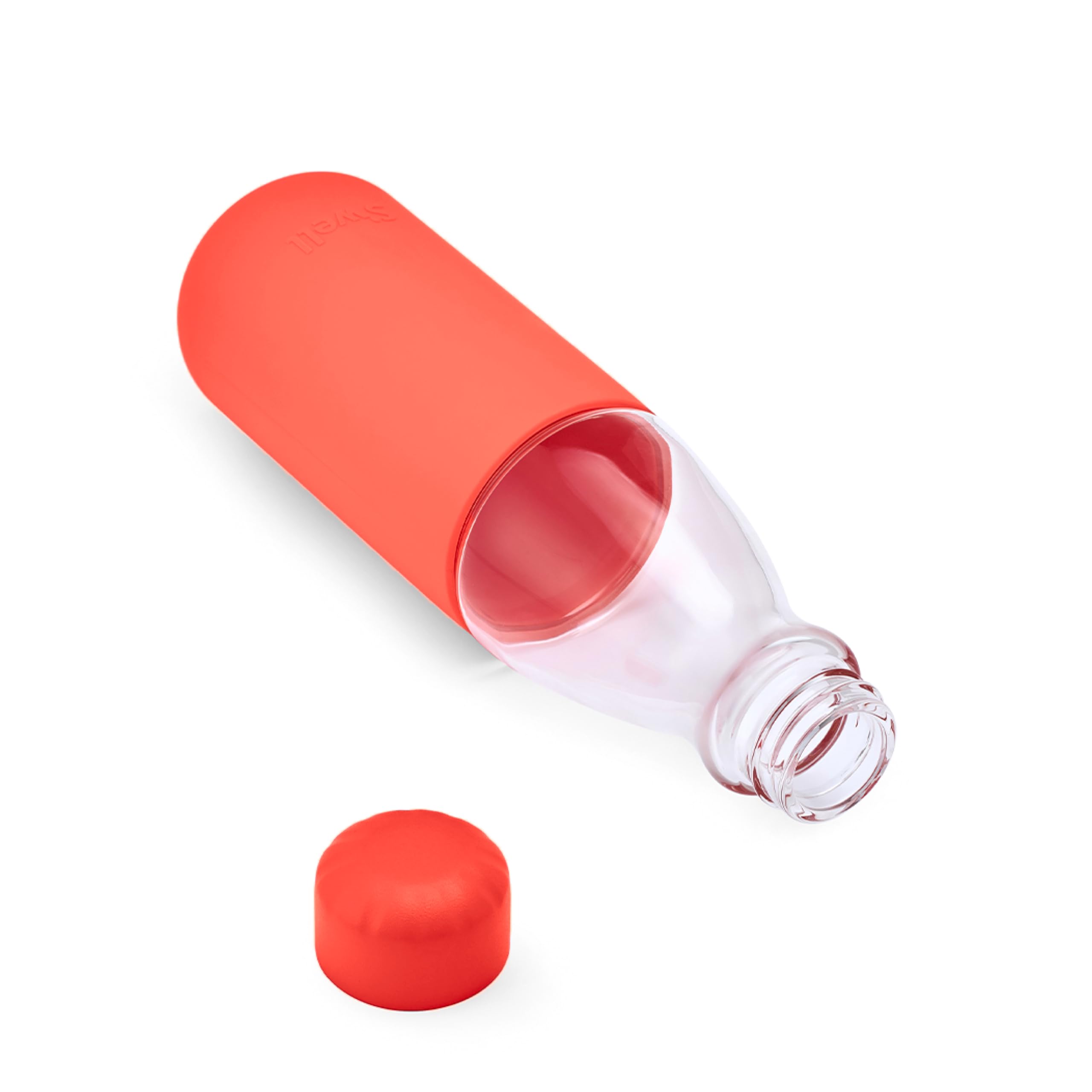 S'well Glass Original Water Bottle, 18oz, Radiant Coral, Borosilicate Glass Bottle With Protective Silicone Sleeve, Zero Plastic, Leakproof, BPA Free - Image 6