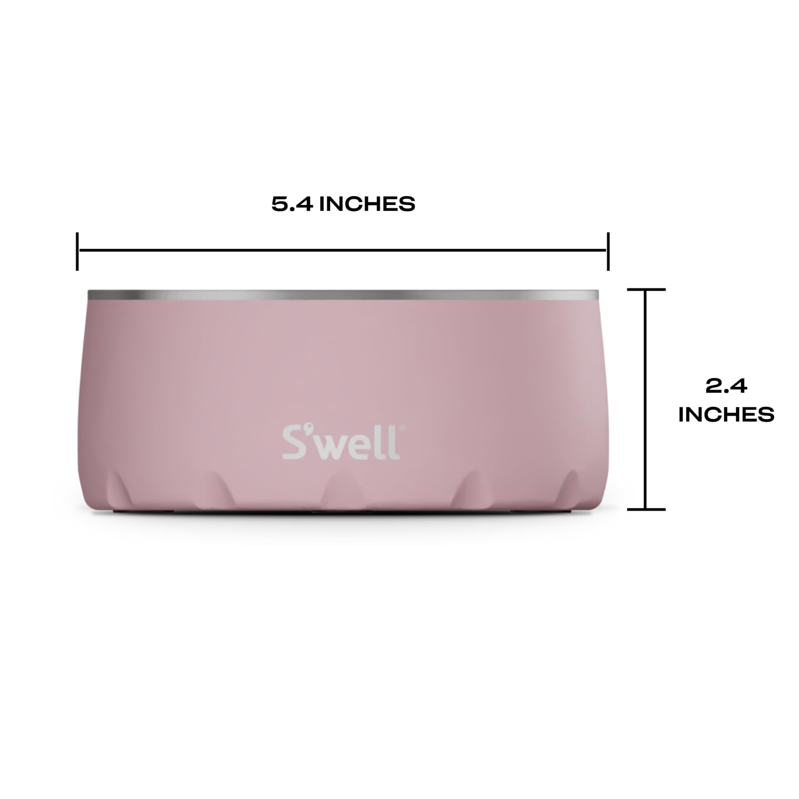 S'well Stainless Steel Pet Bowl, 16oz, Pink Topaz, for Small to Medium Size Dogs, Mess Free Design with Non Slip Rubber Bottom, Dishwasher Safe, BPA Free - Image 4