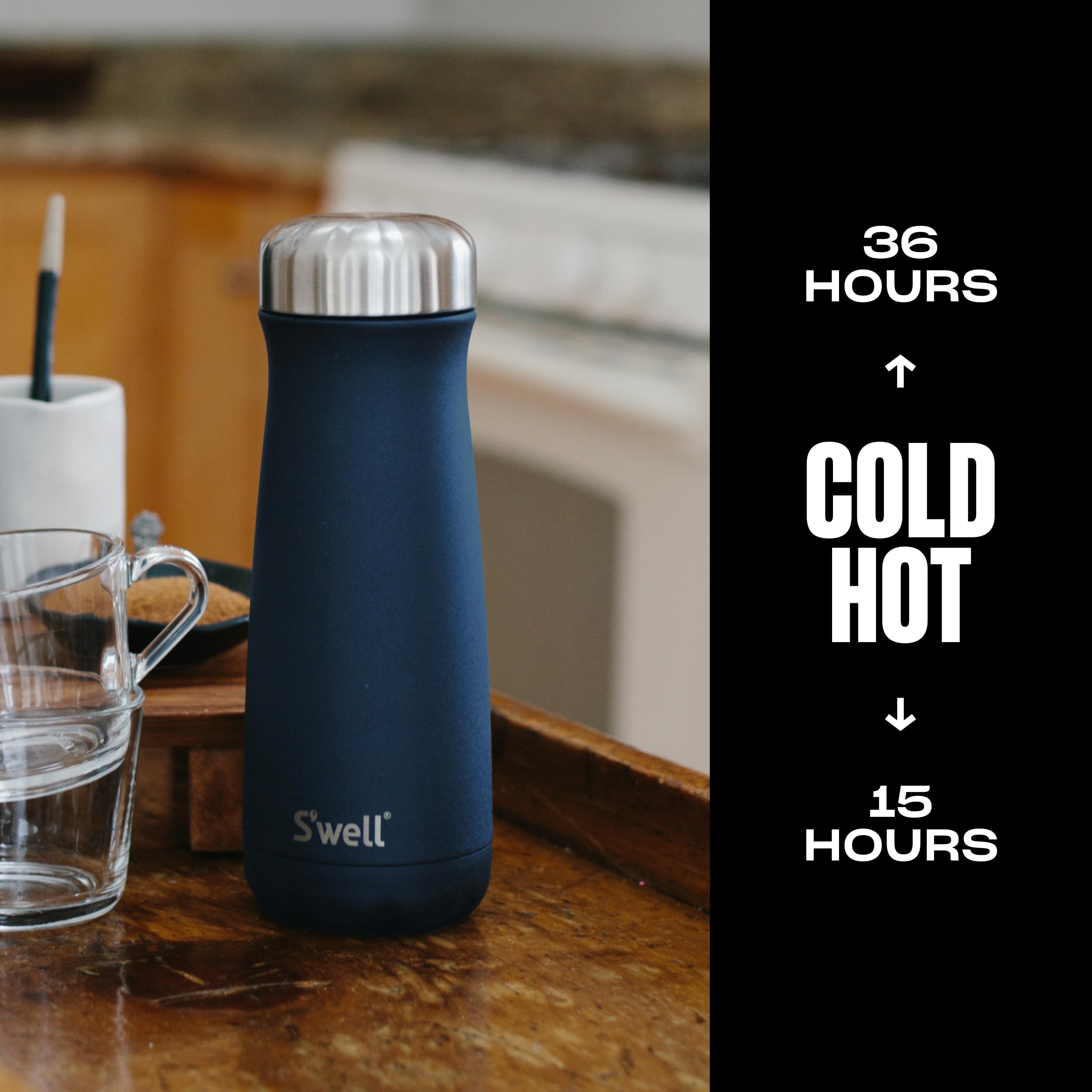 S'well Stainless Steel Traveler, 20oz, Azurite, Triple Layered Vacuum Insulated Containers Keeps Drinks Cold for 36 Hours and Hot for 15, BPA Free, Easy Carrying On the Go - Image 3