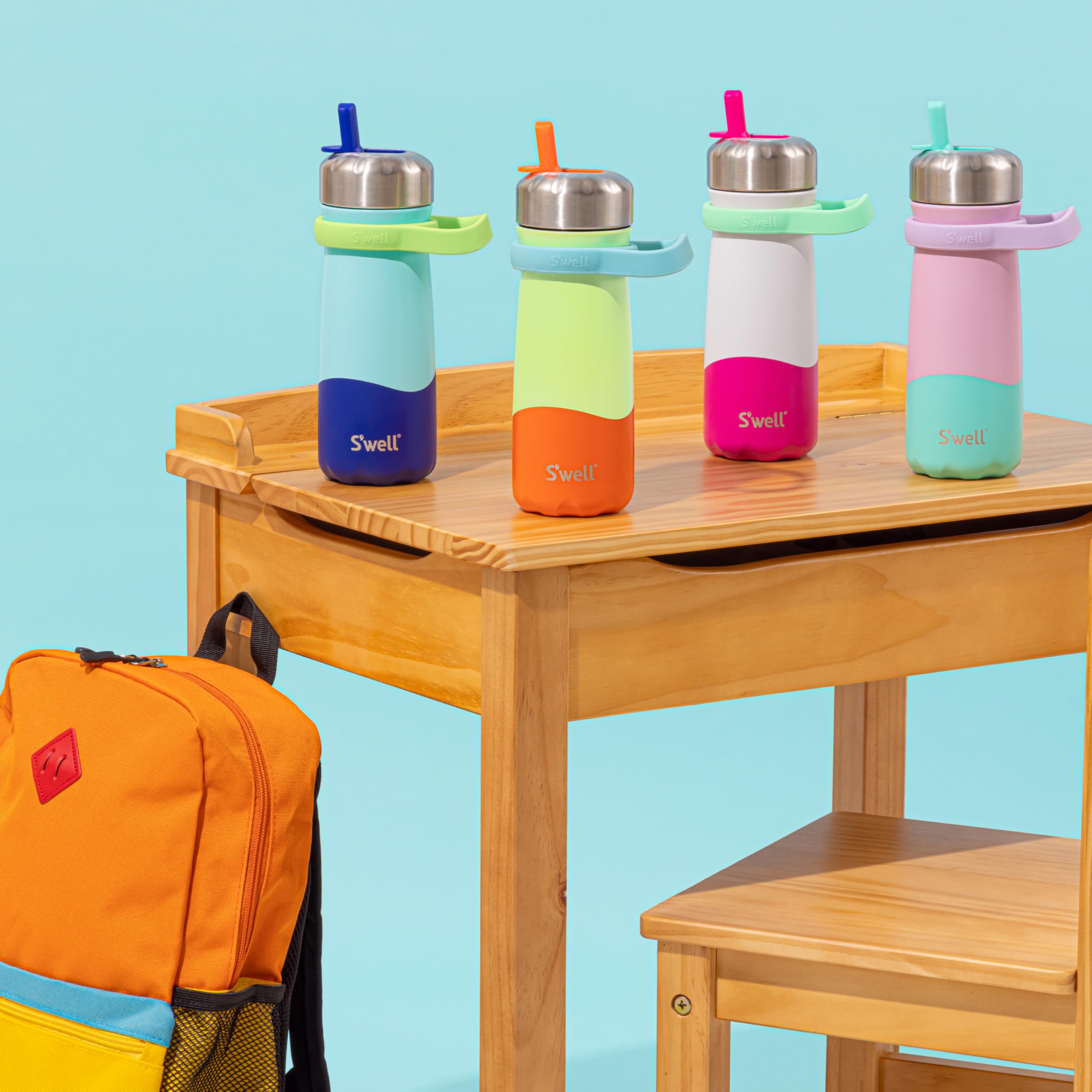 S'well Stainless Steel Traveler with Flip Straw Lid, 16oz, Tropical Smoothie, Triple Layered Vacuum Insulated Containers Keeps Drinks Cold for 24 Hours, BPA Free, Easy Carrying On the Go - Image 5