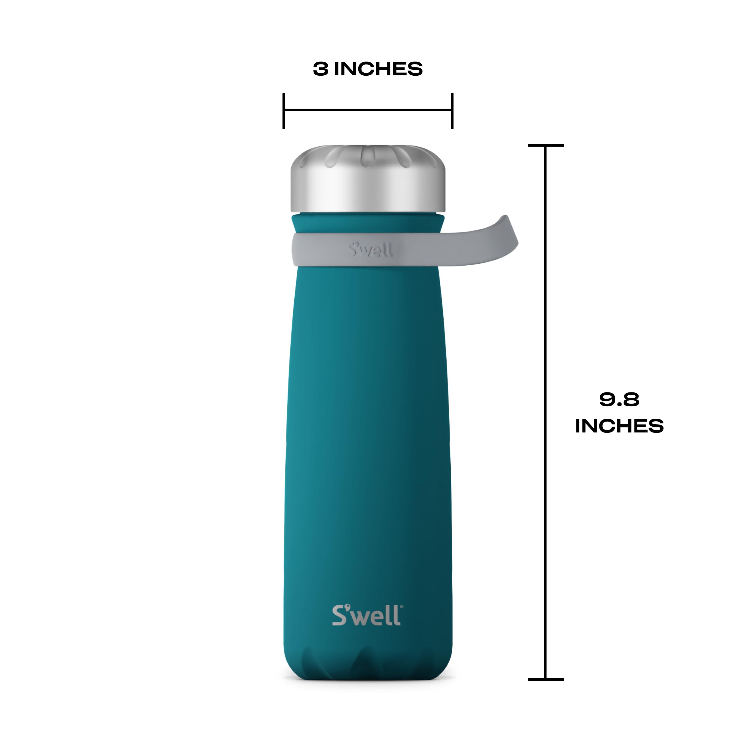 S'well Stainless Steel Traveler With Handle, 24oz, Peacock Blue, Triple Layered Vacuum Insulated Containers Keeps Drinks Cold for 40 Hours and Hot for 16, BPA Free, Easy Carrying On the Go - Image 4