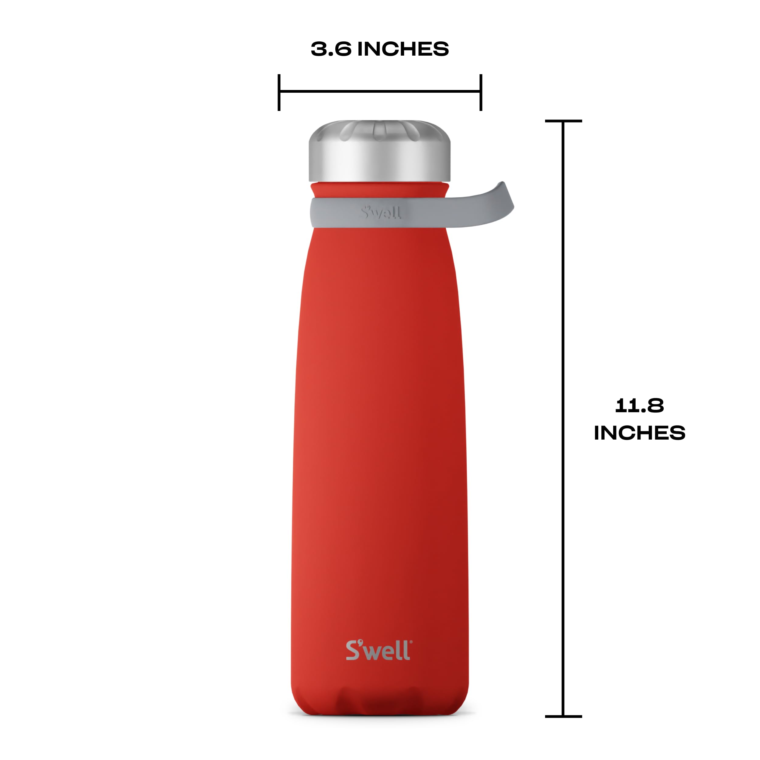 S'well Stainless Steel Traveler With Handle, 40oz, Poppy Red, Triple Layered Vacuum Insulated Containers Keeps Drinks Cold for 60 Hours and Hot for 20, BPA Free, Easy Carrying On the Go - Image 4