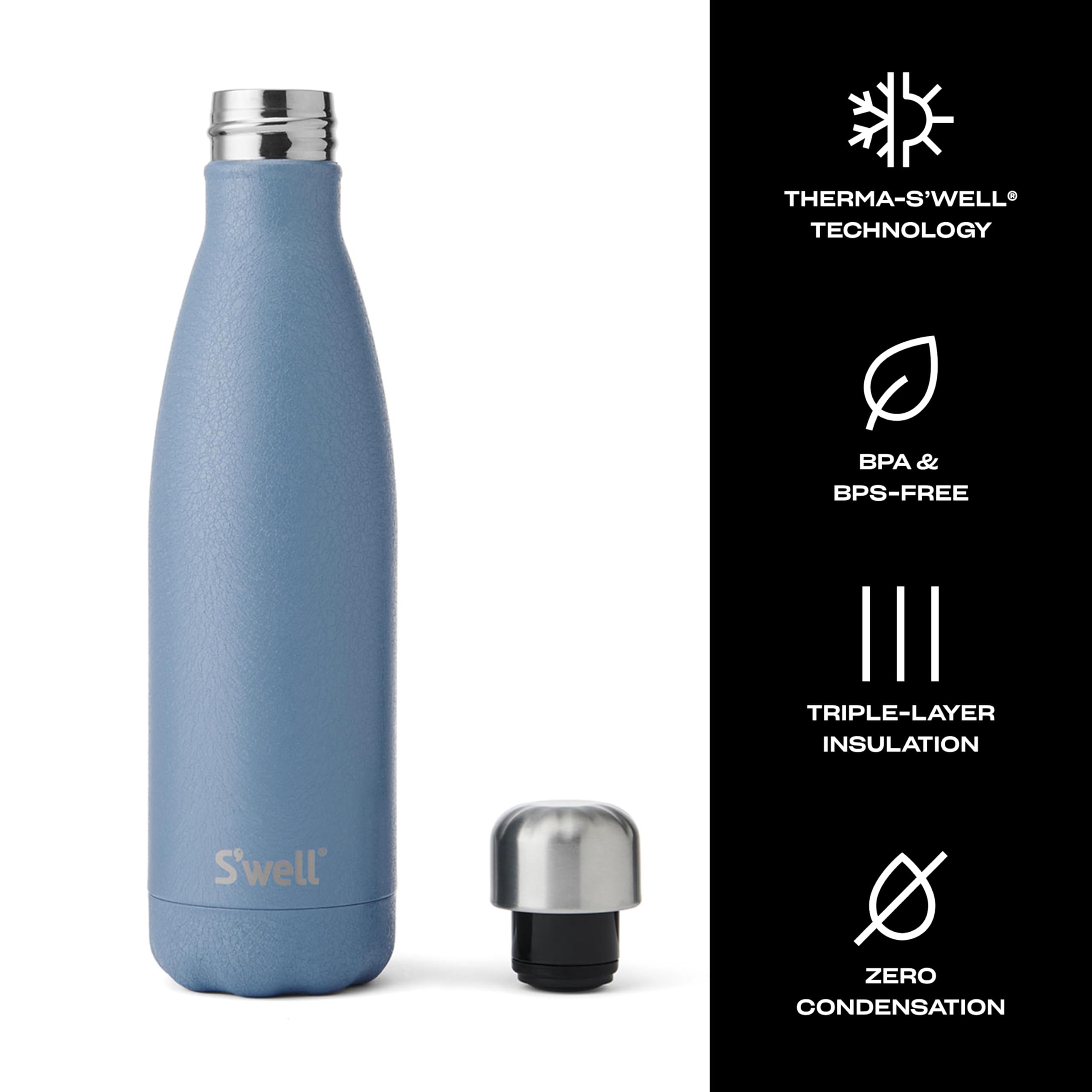 S'well Stainless Steel Water Bottle, 17oz, Desert Sky, Triple Layered Vacuum Insulated Containers Keeps Drinks Cold for 36 Hours and Hot for 18, BPA Free, Perfect for On the Go - Image 3